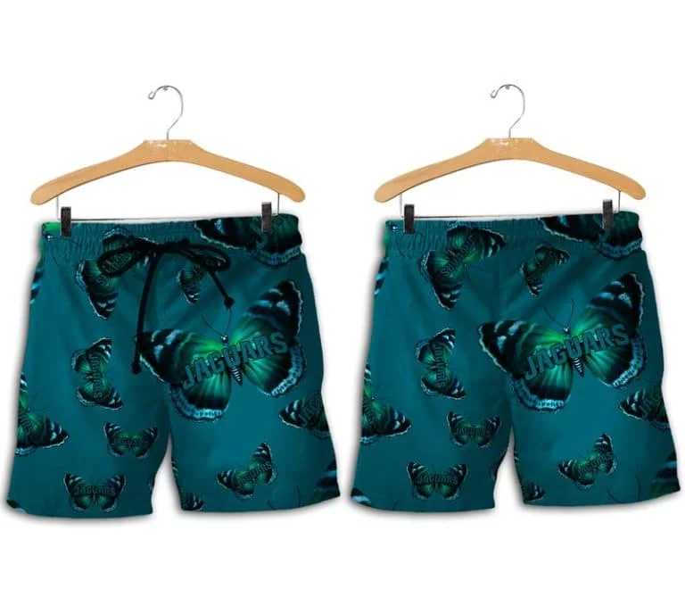 Combo Jacksonville Jaguars Button-Up Shirt & Men Shorts JF64 - Image 2