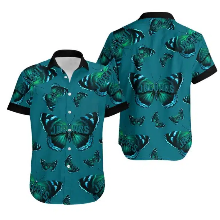 Combo Jacksonville Jaguars Button-Up Shirt & Men Shorts JF64