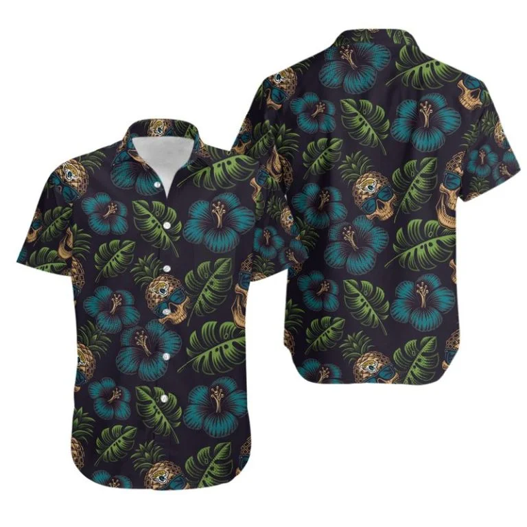 Combo Jacksonville Jaguars Button-Up Shirt & Men Shorts EH71