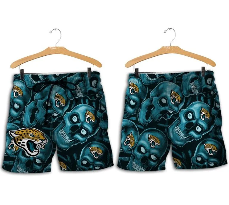 Combo Jacksonville Jaguars Button-Up Shirt & Men Shorts DH71 - Image 2