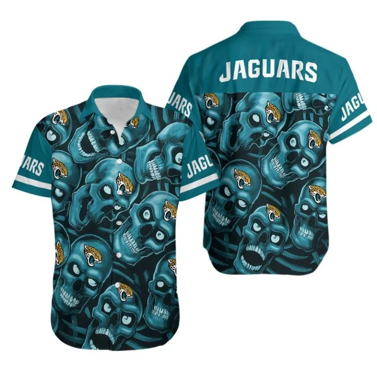 Combo Jacksonville Jaguars Button-Up Shirt & Men Shorts DH71