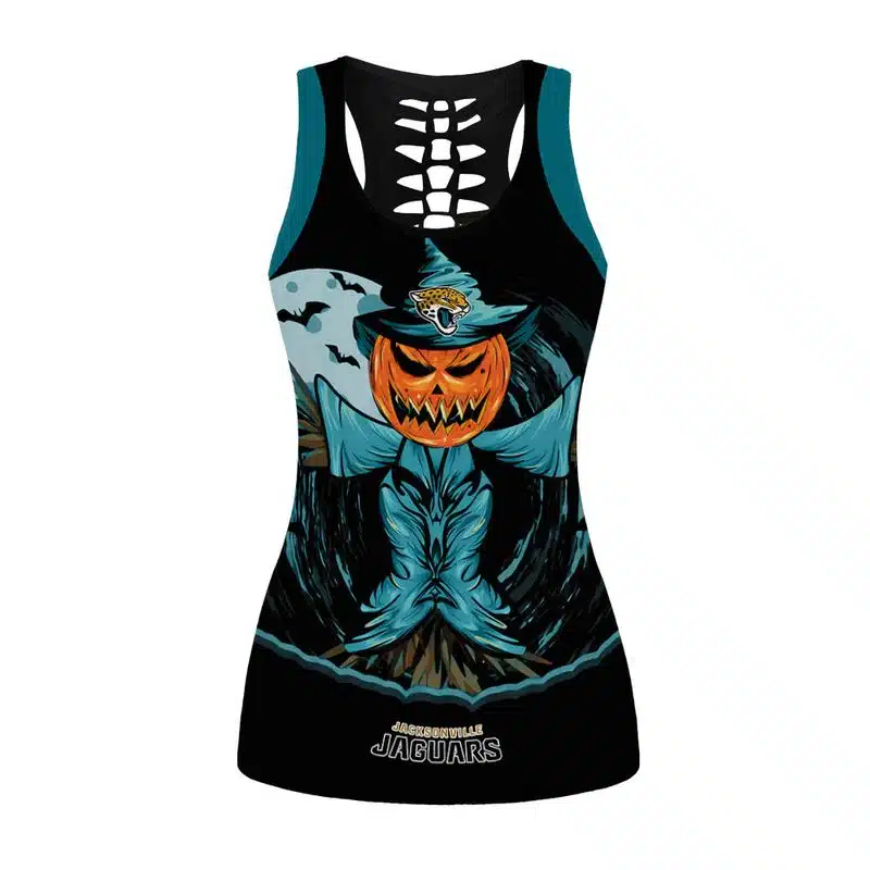 Jacksonville Jaguars Women's Criss Cross Tank Top & Legging NR38 - Image 2