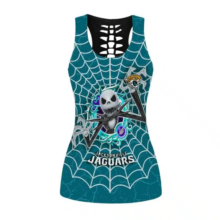Jacksonville Jaguars Women's Criss Cross Tank Top & Legging KF68 - Image 2