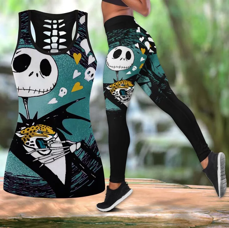 Jacksonville Jaguars Women's Criss Cross Tank Top & Legging KF67
