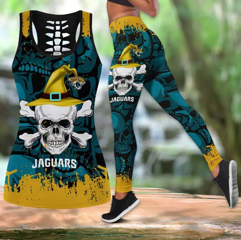 Jacksonville Jaguars Women's Criss Cross Tank Top & Legging NG58