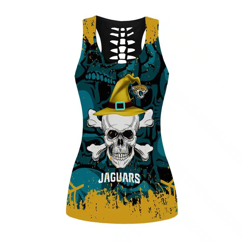 Jacksonville Jaguars Women's Criss Cross Tank Top & Legging NG58 - Image 2