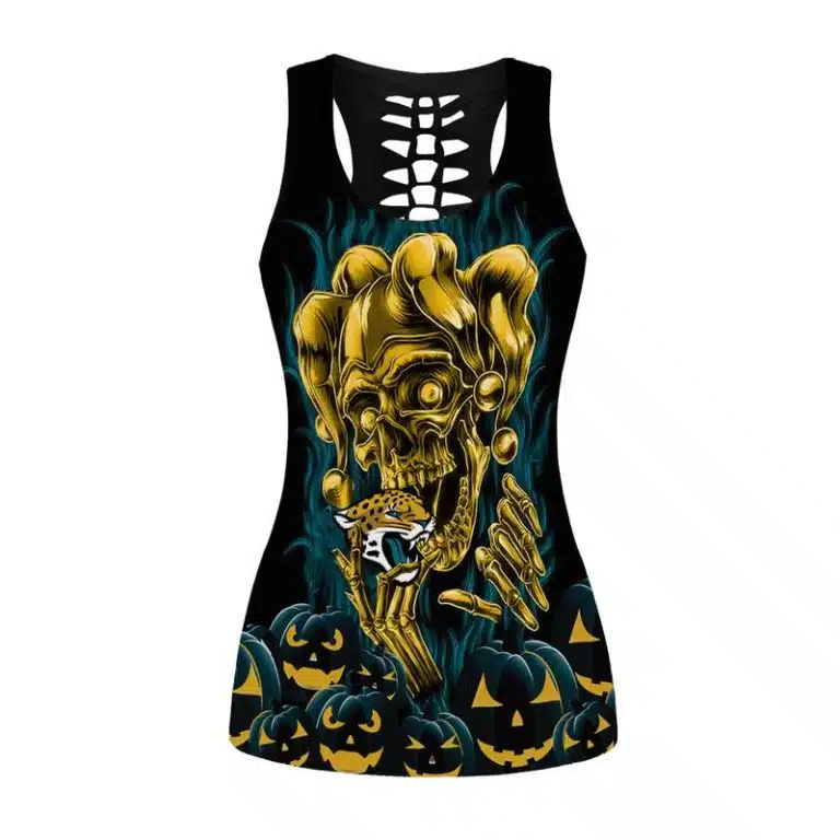Jacksonville Jaguars Women's Criss Cross Tank Top & Legging TE76 - Image 2