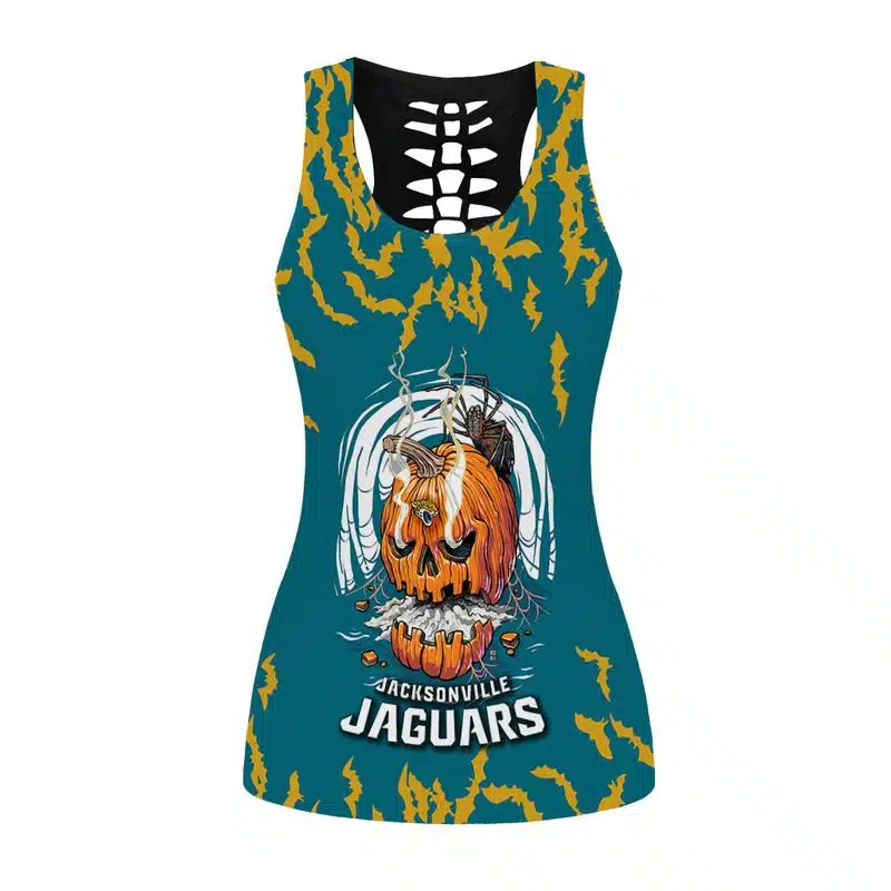 Jacksonville Jaguars Women's Criss Cross Tank Top & Legging BS64 - Image 2