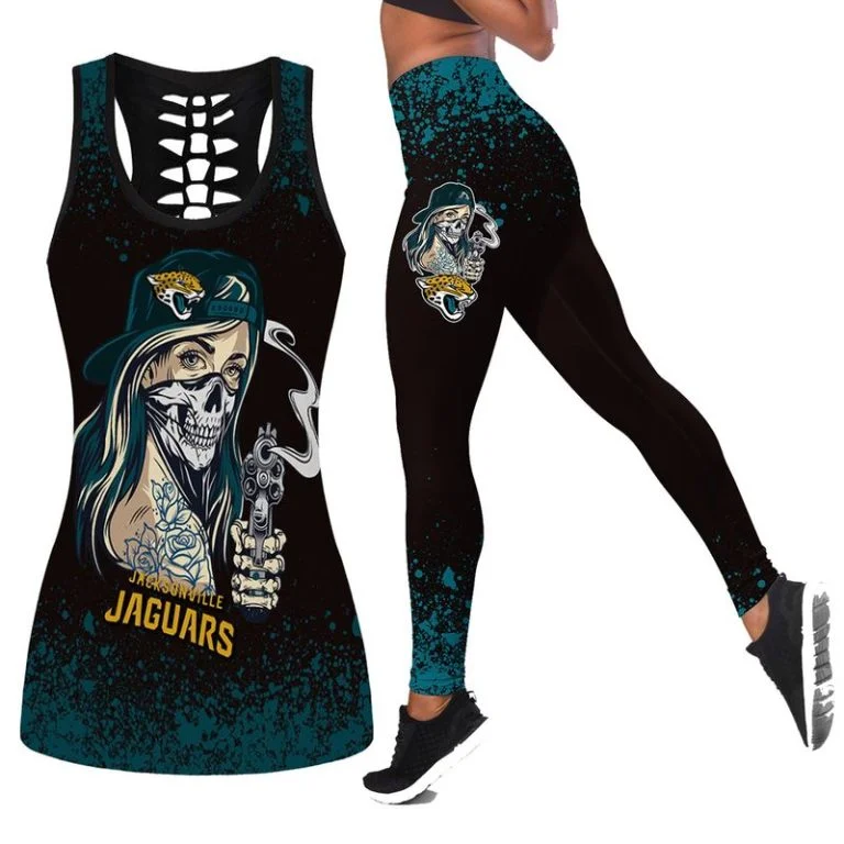 Jacksonville Jaguars Women's Criss Cross Tank Top & Legging DM64
