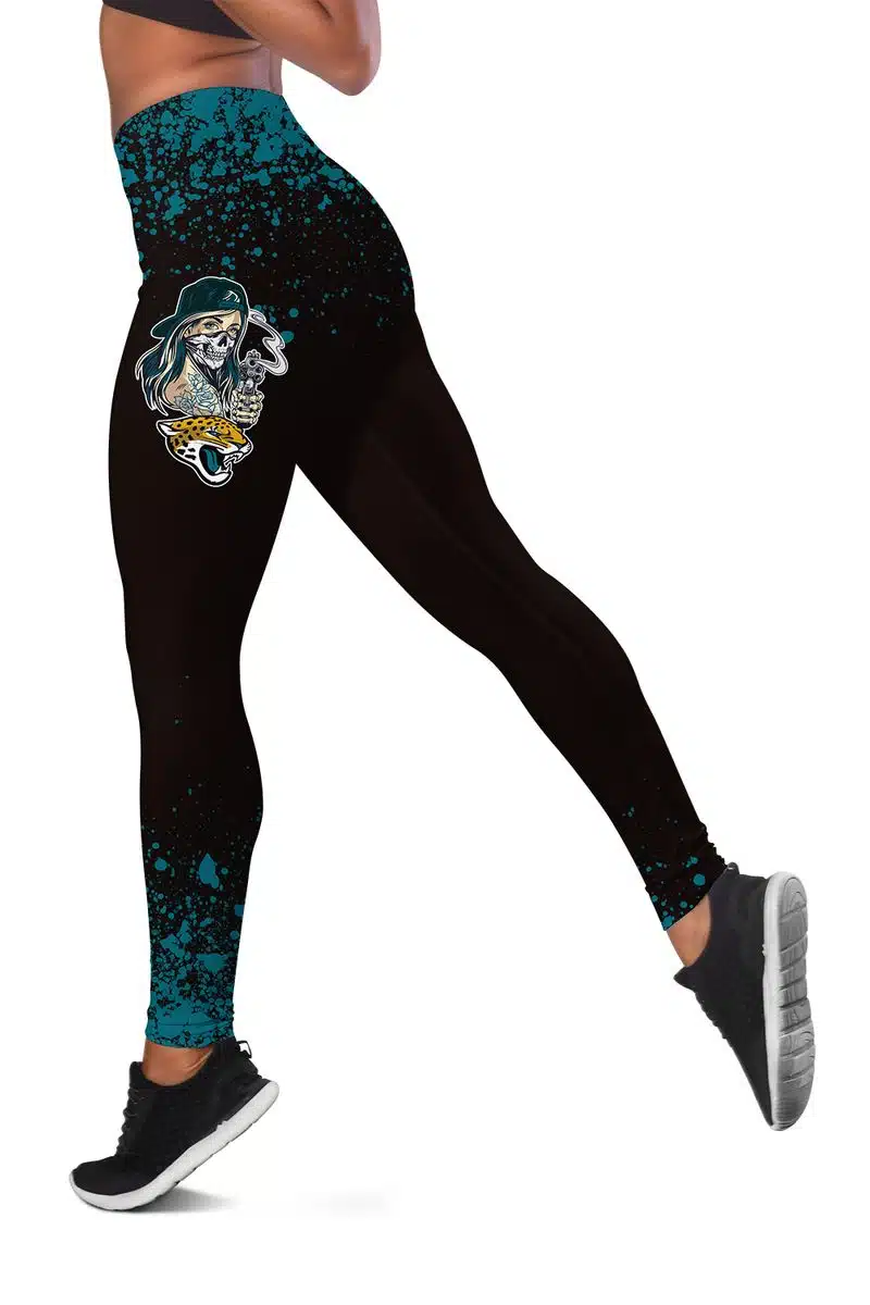 Jacksonville Jaguars Women's Criss Cross Tank Top & Legging DM64 - Image 3