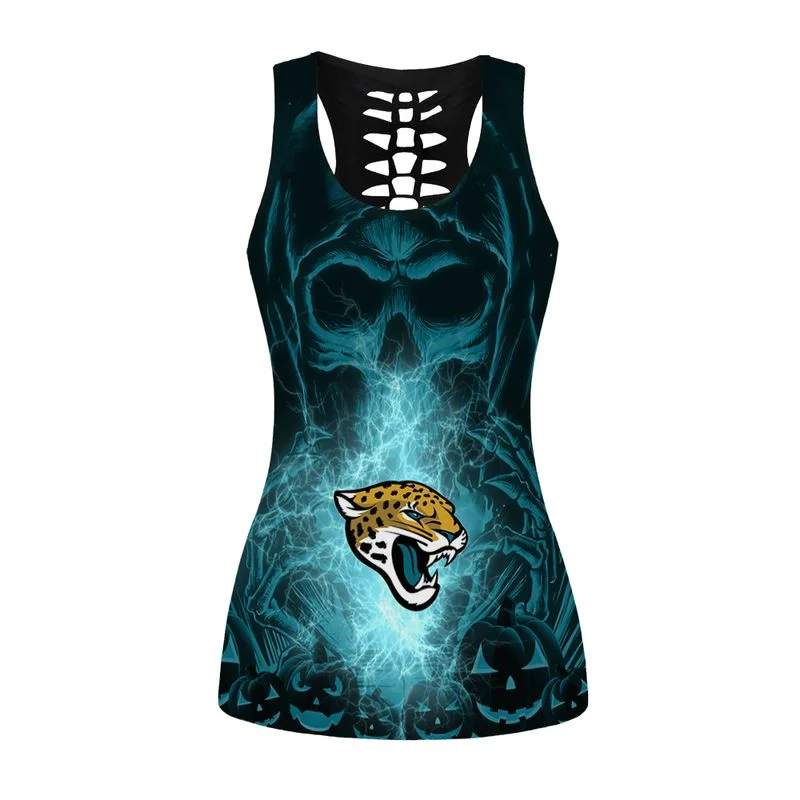 Jacksonville Jaguars Women's Criss Cross Tank Top & Legging JK68 - Image 2