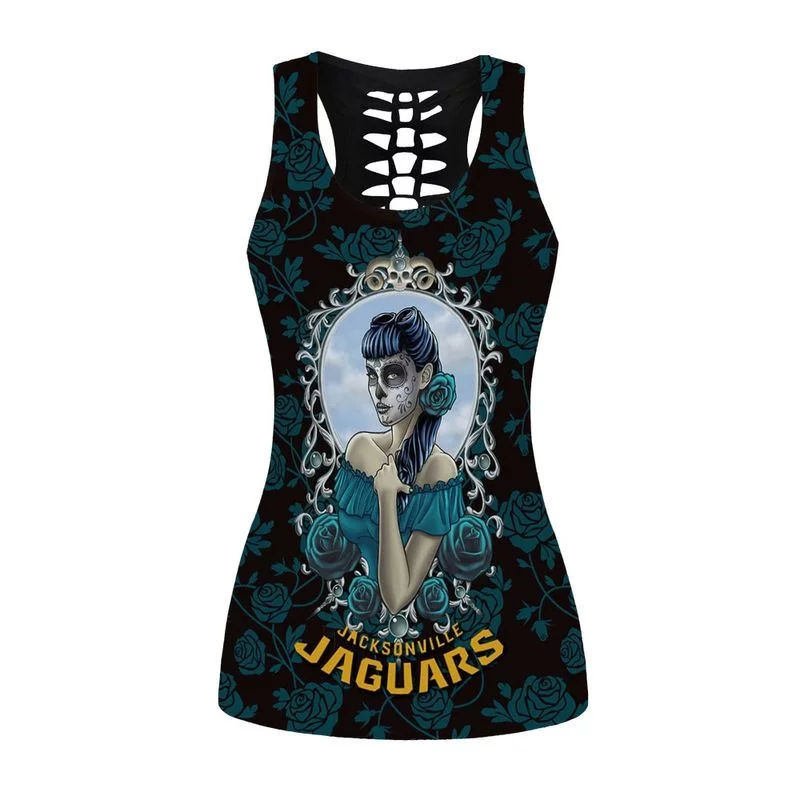 Jacksonville Jaguars Women's Criss Cross Tank Top & Legging OT13 - Image 2