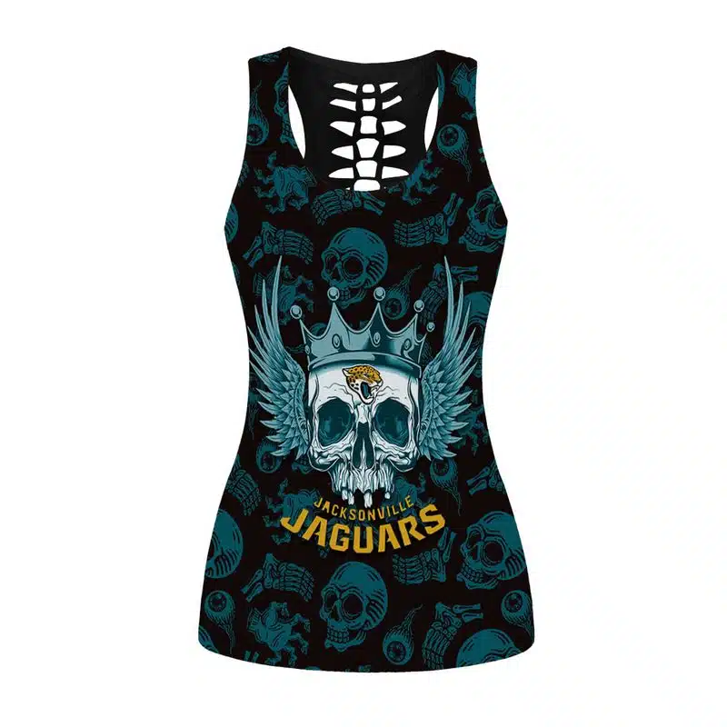 Jacksonville Jaguars Women's Criss Cross Tank Top & Legging EI44 - Image 2