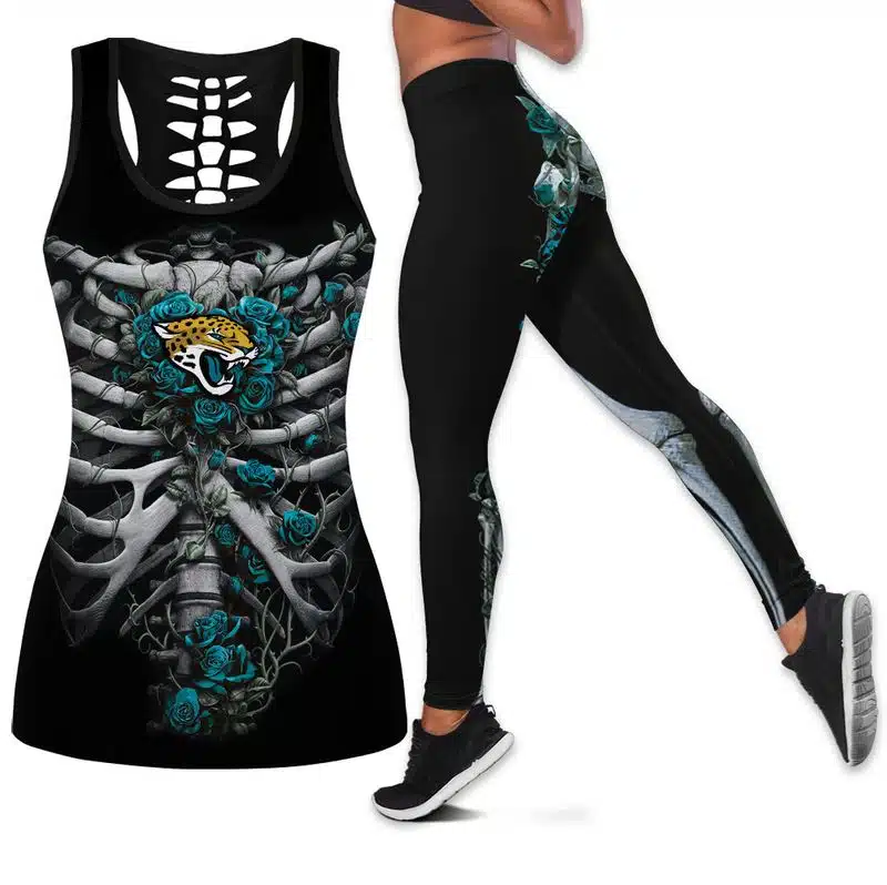 Jacksonville Jaguars Women's Criss Cross Tank Top & Legging NE71