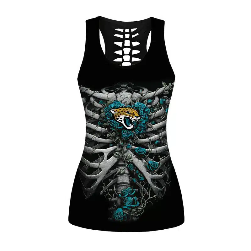 Jacksonville Jaguars Women's Criss Cross Tank Top & Legging NE71 - Image 2