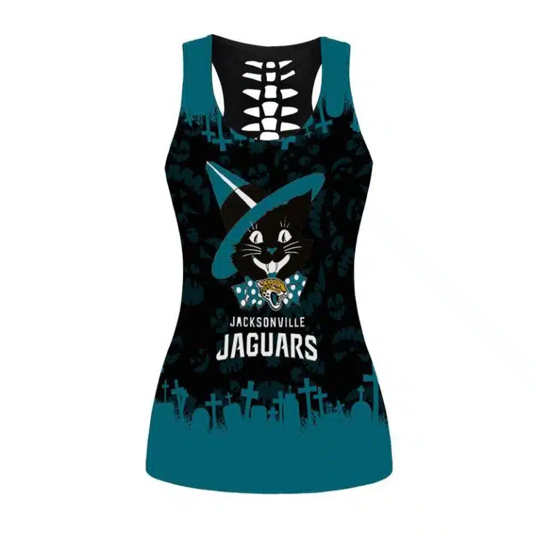 Jacksonville Jaguars Women's Criss Cross Tank Top & Legging FN71 - Image 2