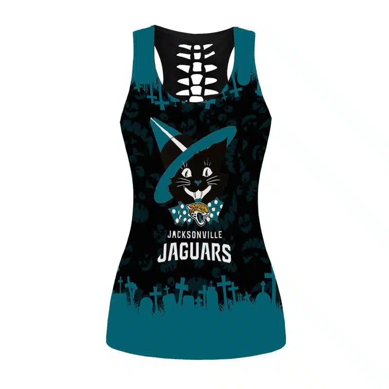 Jacksonville Jaguars Women's Criss Cross Tank Top & Legging FN71 - Image 2