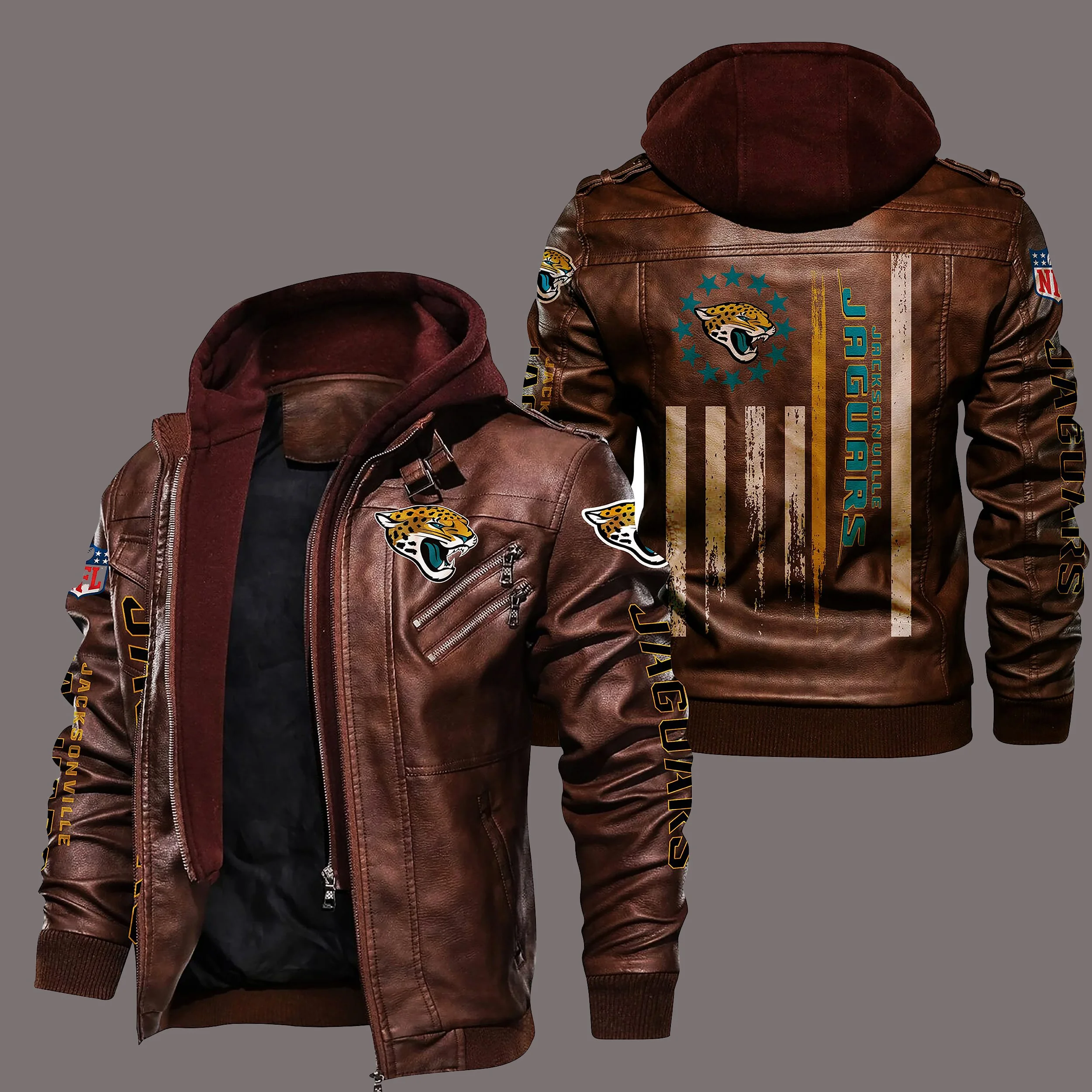 Jacksonville Jaguars Leather Jacket KG27 - Image 2