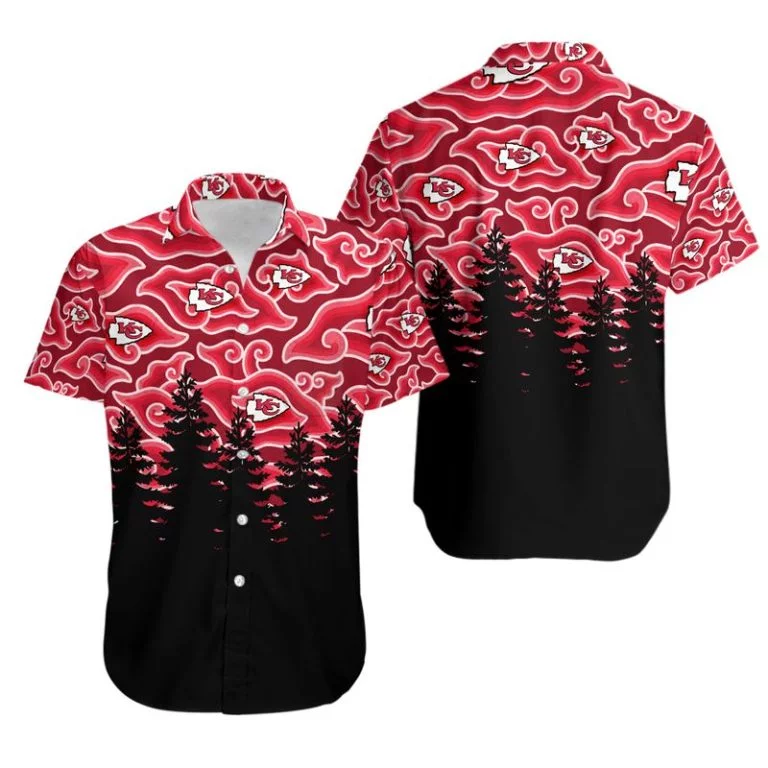 Combo Kansas City Chiefs Button-Up Shirt & Men Shorts UF01