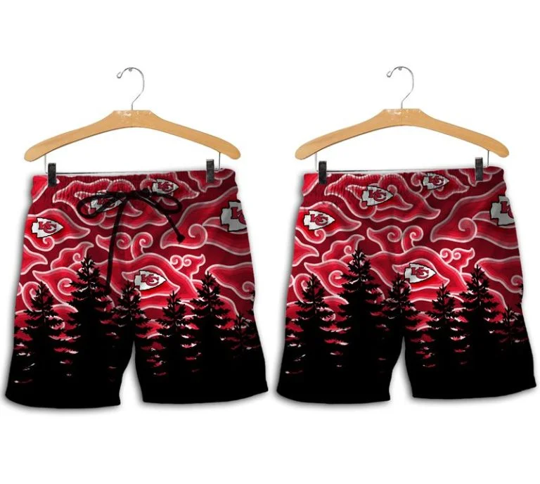 Combo Kansas City Chiefs Button-Up Shirt & Men Shorts UF01 - Image 2