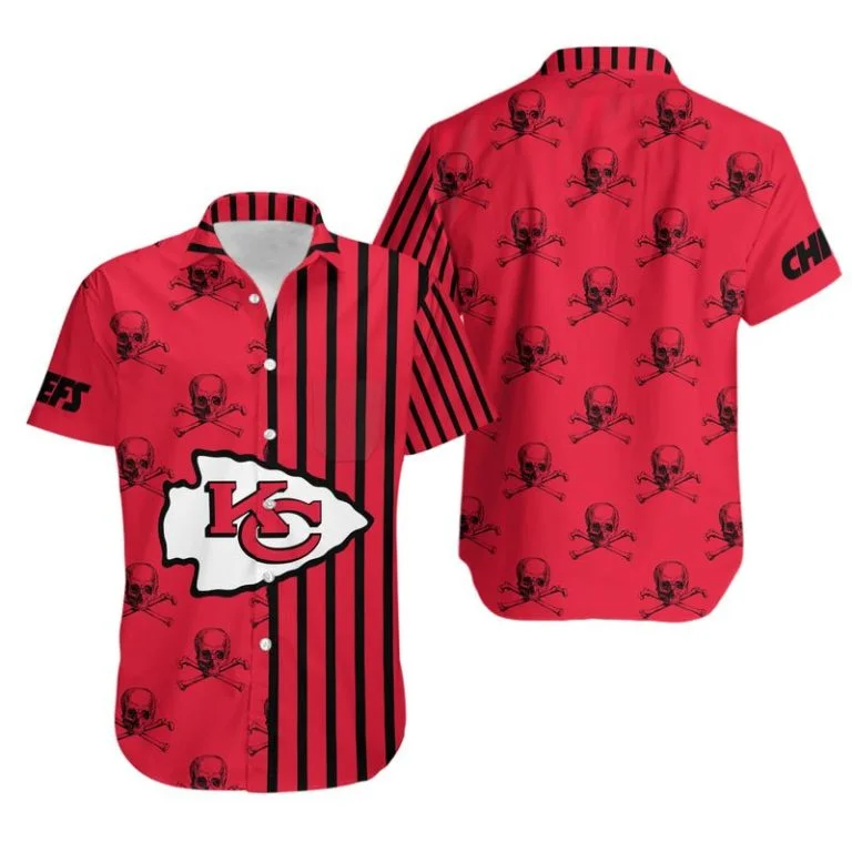 Combo Kansas City Chiefs Button-Up Shirt & Men Shorts UF14