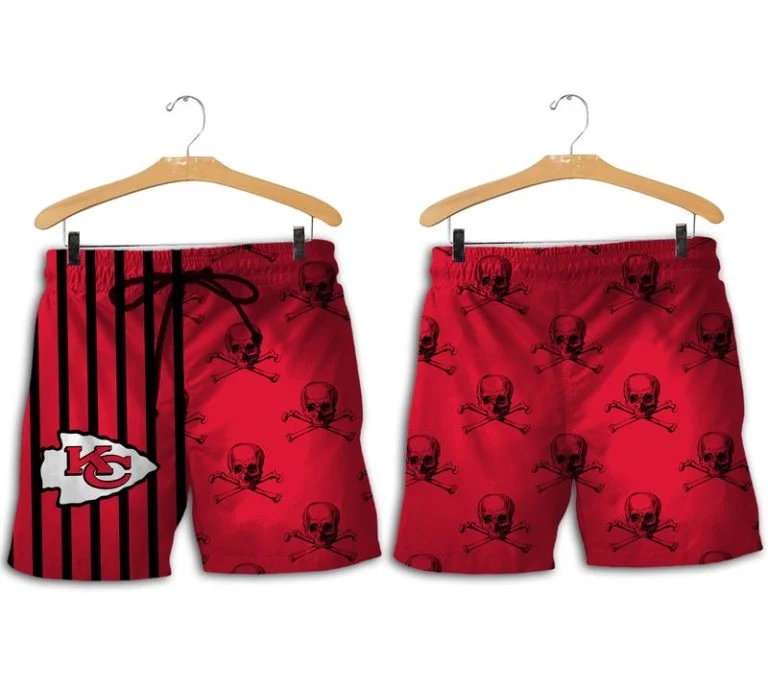 Combo Kansas City Chiefs Button-Up Shirt & Men Shorts UF14 - Image 2