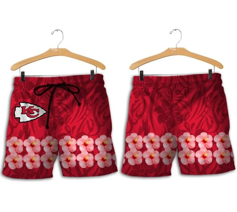 Combo Kansas City Chiefs Button-Up Shirt & Men Shorts KT69 - Image 2