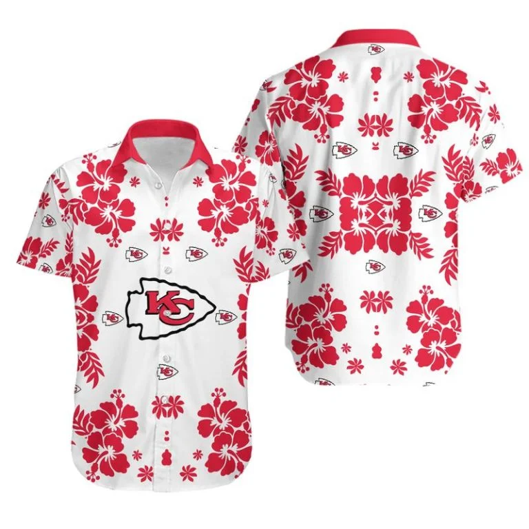 Combo Kansas City Chiefs Button-Up Shirt & Men Shorts LJ47