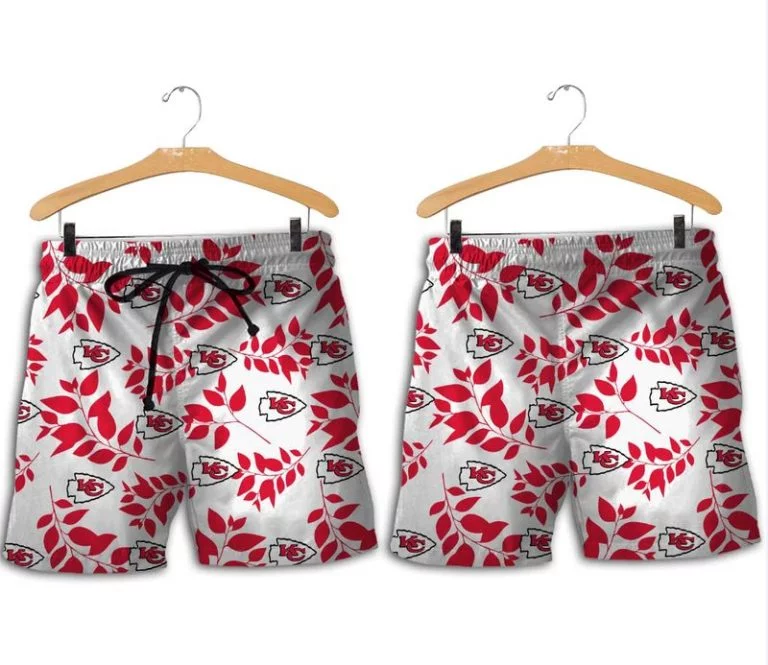 Combo Kansas City Chiefs Button-Up Shirt & Men Shorts UD13 - Image 2