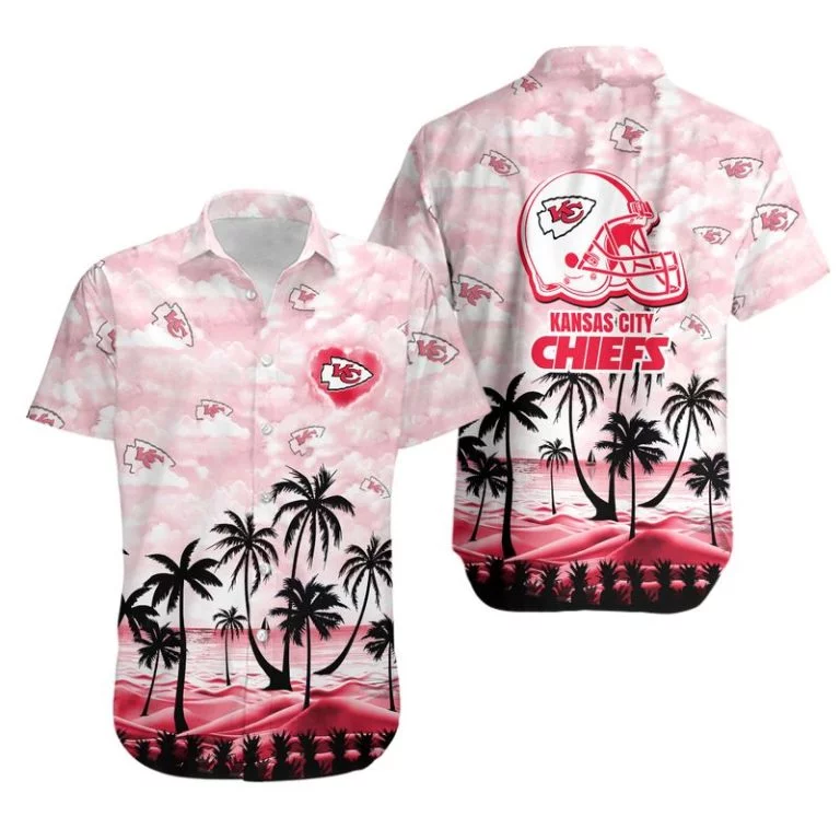 Combo Kansas City Chiefs Button-Up Shirt & Men Shorts UD13
