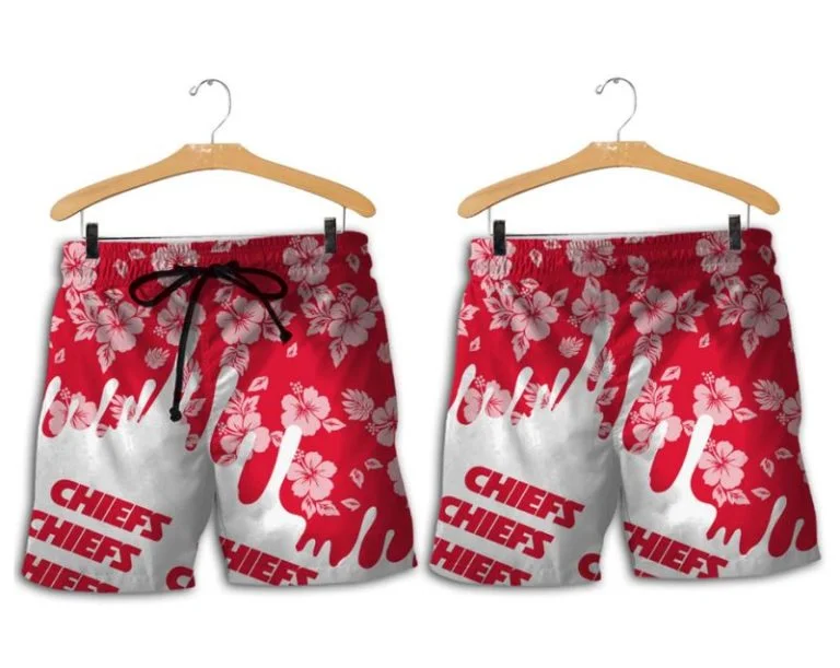 Combo Kansas City Chiefs Button-Up Shirt & Men Shorts WE13 - Image 2