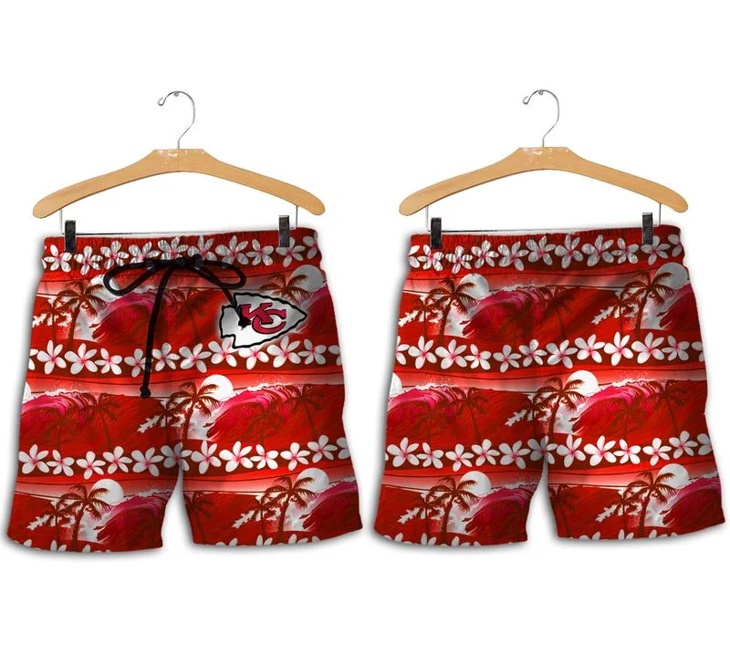 Combo Kansas City Chiefs Button-Up Shirt & Men Shorts VK23 - Image 2