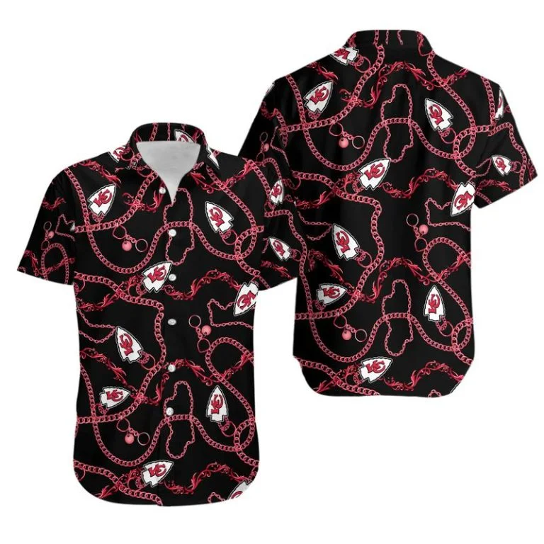 Combo Kansas City Chiefs Button-Up Shirt & Men Shorts LU13