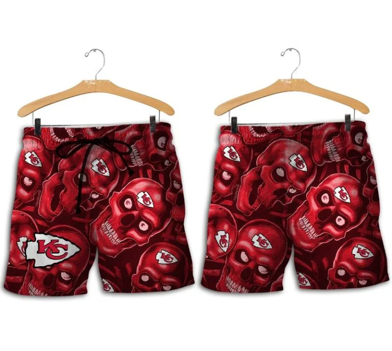 Combo Kansas City Chiefs Button-Up Shirt & Men Shorts KF97 - Image 2