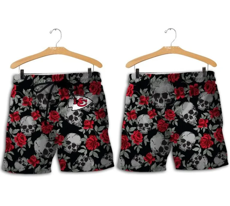 Combo Kansas City Chiefs Button-Up Shirt & Men Shorts UL67 - Image 2