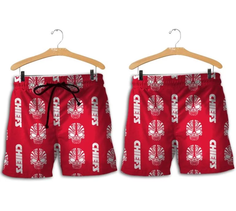 Combo Kansas City Chiefs Button-Up Shirt & Men Shorts LR54 - Image 2