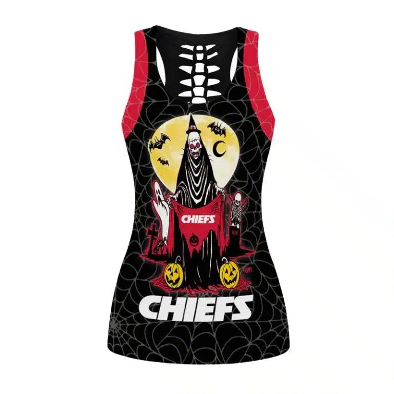 Kansas City Chiefs Women's Hollow Out Tank Top + Legging TY13 - Image 2