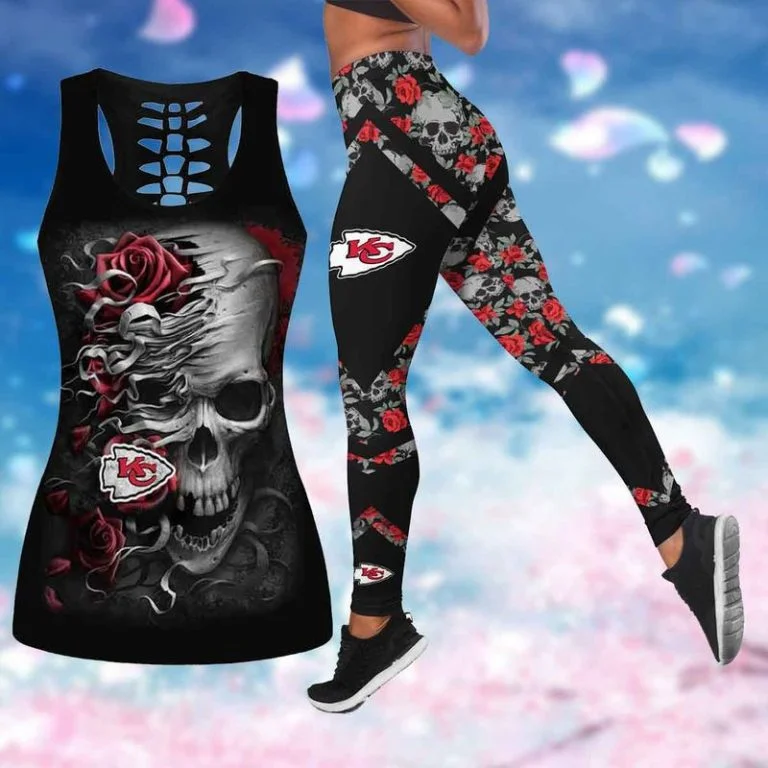 Kansas City Chiefs Women's Hollow Out Tank Top + Legging JT31