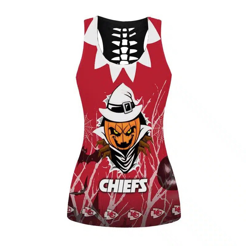 Kansas City Chiefs Women's Hollow Out Tank Top + Legging UY13 - Image 2