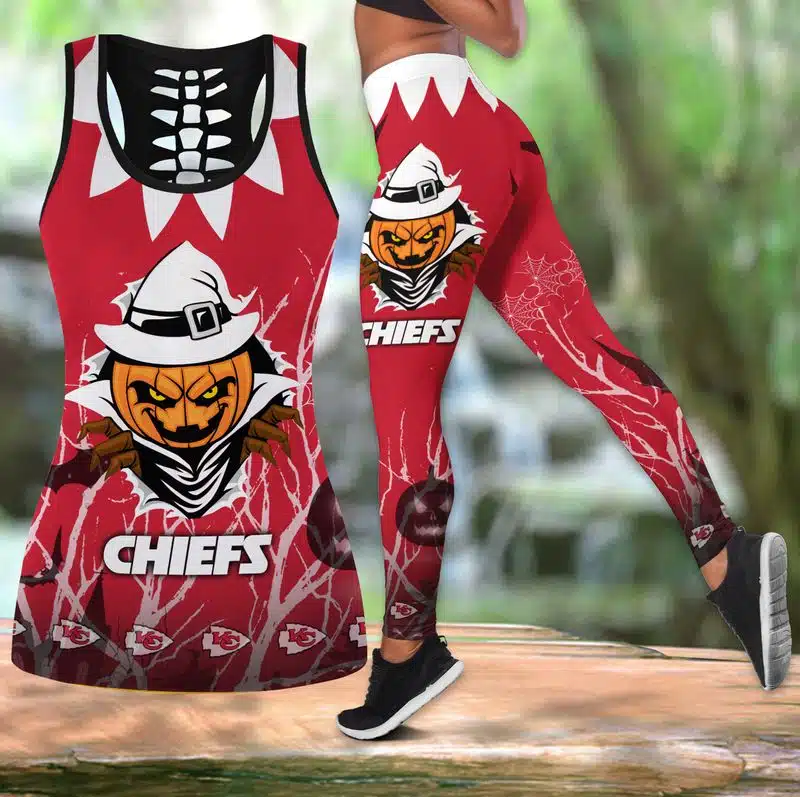 Kansas City Chiefs Women's Hollow Out Tank Top + Legging UY13