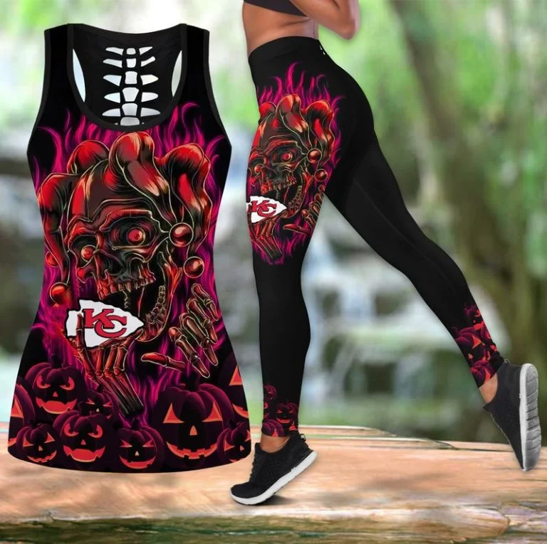 Kansas City Chiefs Women's Hollow Out Tank Top + Legging TJ27