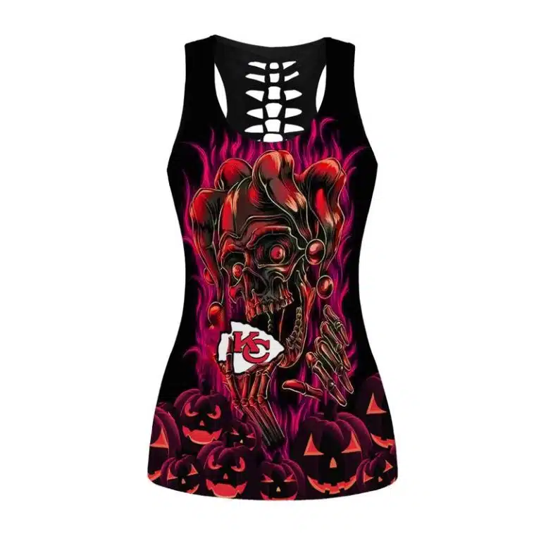 Kansas City Chiefs Women's Hollow Out Tank Top + Legging TJ27 - Image 2