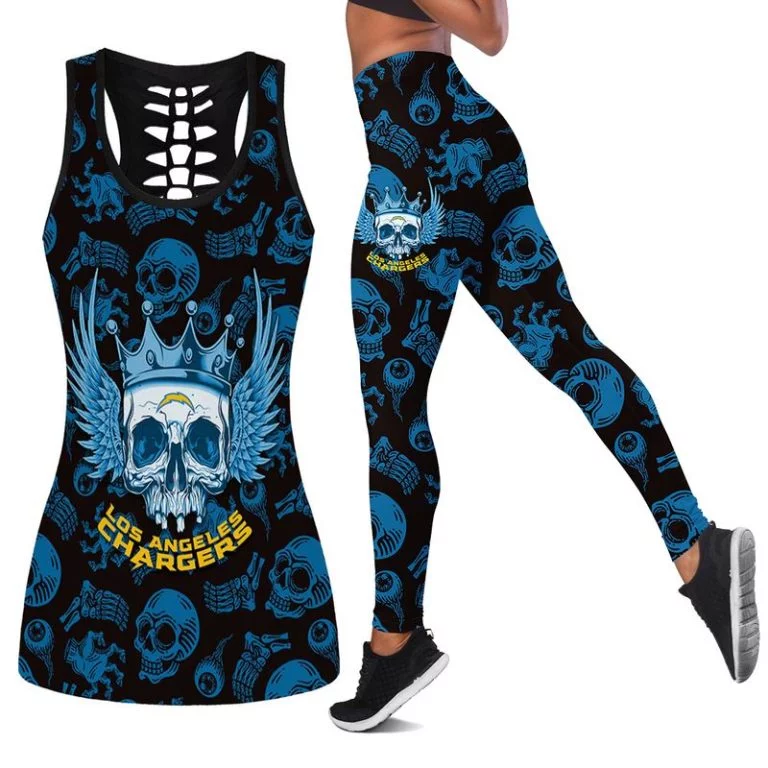 Los Angeles Chargers Women's Hollow Out Tank Top + Legging HC31