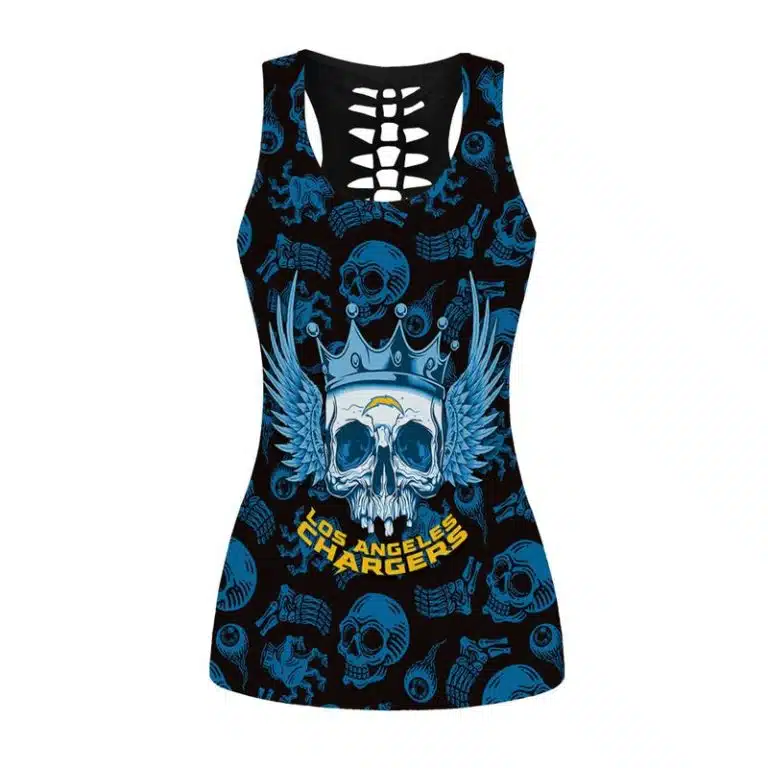 Los Angeles Chargers Women's Hollow Out Tank Top + Legging HC31 - Image 2