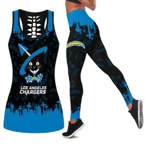 Los Angeles Chargers Women's Hollow Out Tank Top + Legging HD64