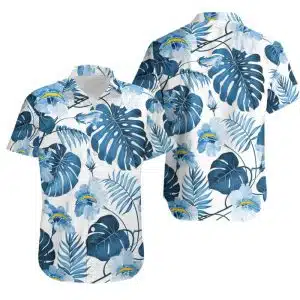 Combo Los Angeles Chargers Button-Up Shirt & Men Shorts MG67
