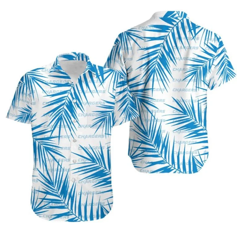 Combo Los Angeles Chargers Button-Up Shirt & Men Shorts LC35