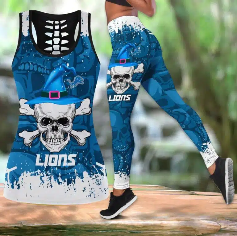 Detroit Lions Women's Hollow Out Tank Top + Legging QL61