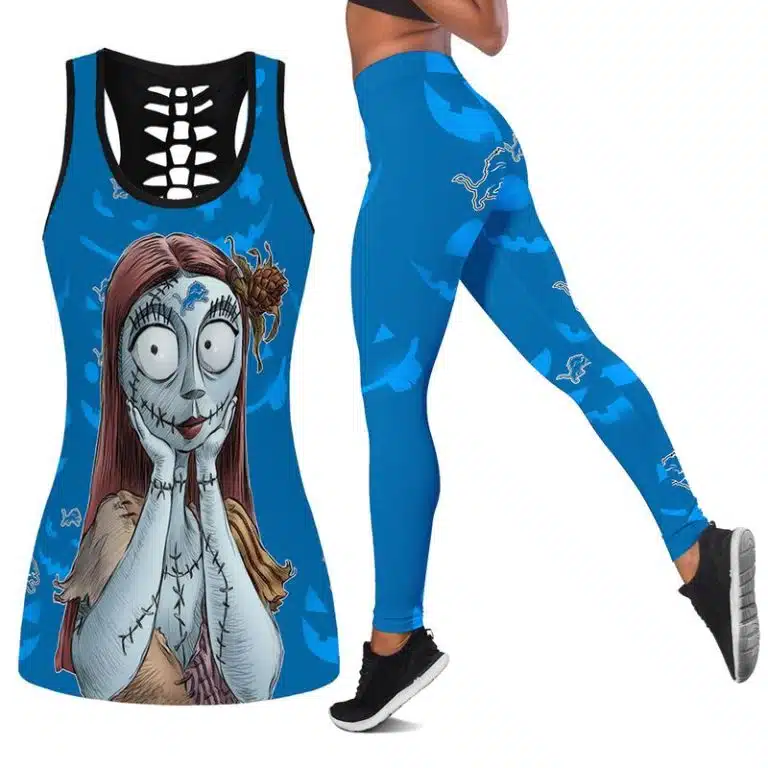 Detroit Lions Women's Hollow Out Tank Top + Legging RJ41