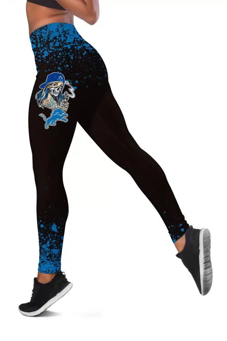 Detroit Lions Women's Hollow Out Tank Top + Legging OY41 - Image 3